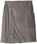DII Men's Microfiber Shower Wrap – Adjustable Quick Dry Bath Towel, Gray