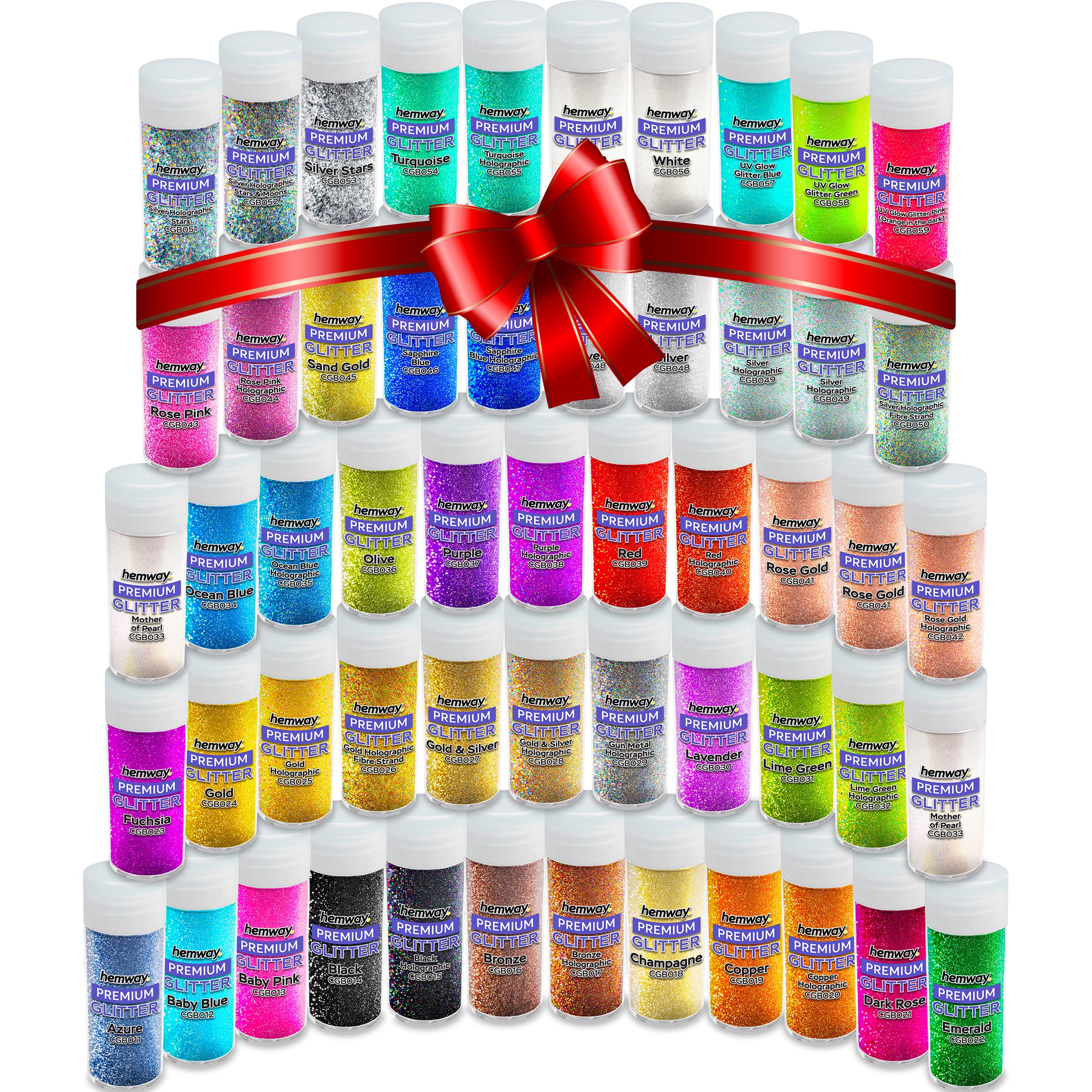 54-Piece Ultra Fine Craft Glitter Set | 44 Colors for Resin & Art
