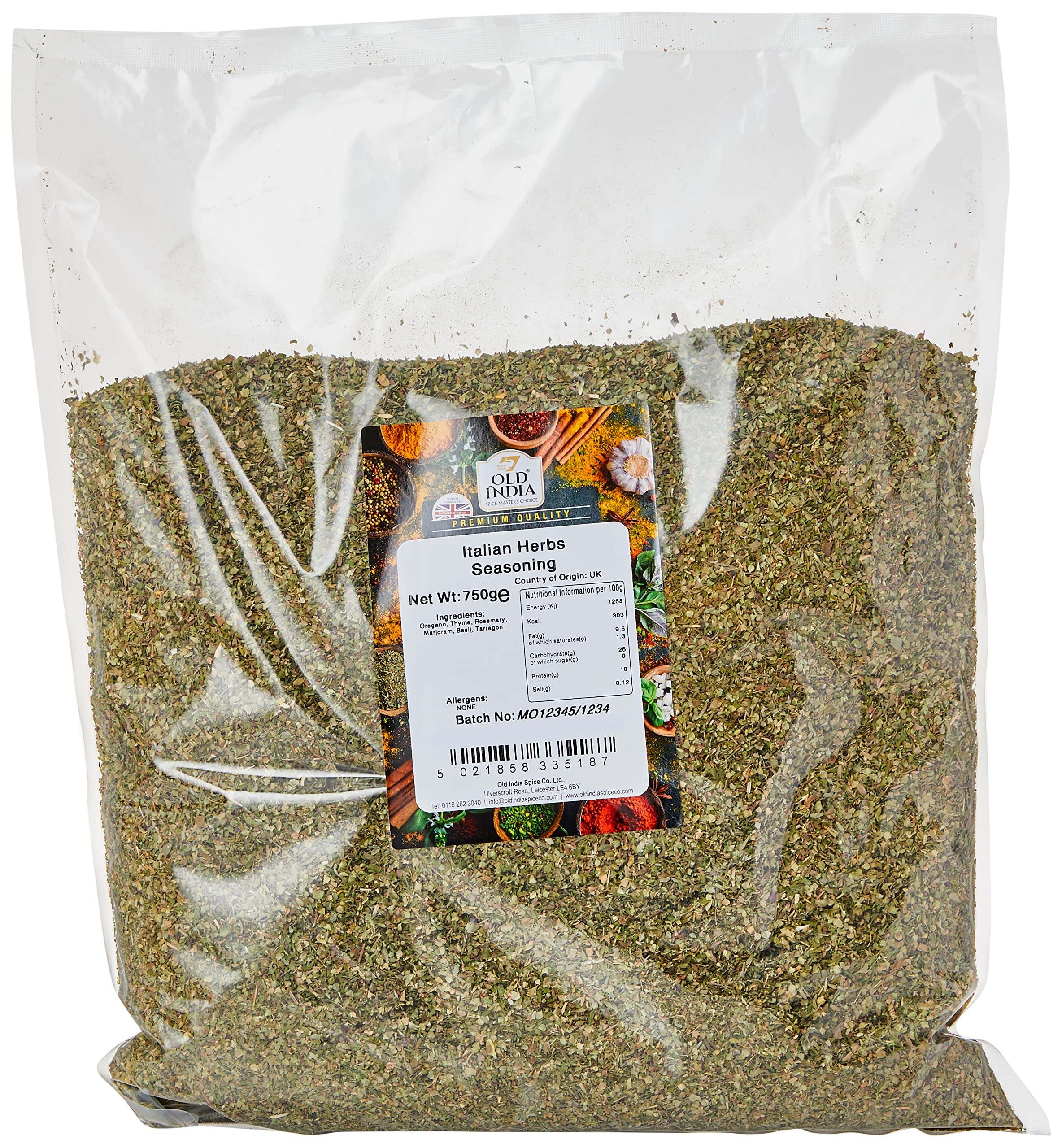 Old India Italian Herbs Seasoning - Gourmet Dried Herb Blend, 750g