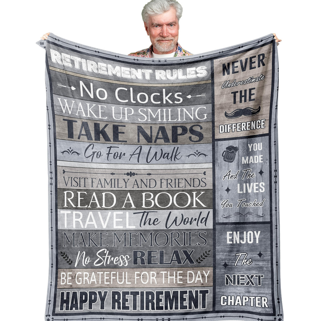 Retirement Blanket for Men – Soft Fleece Throw Gift, 200x150cm