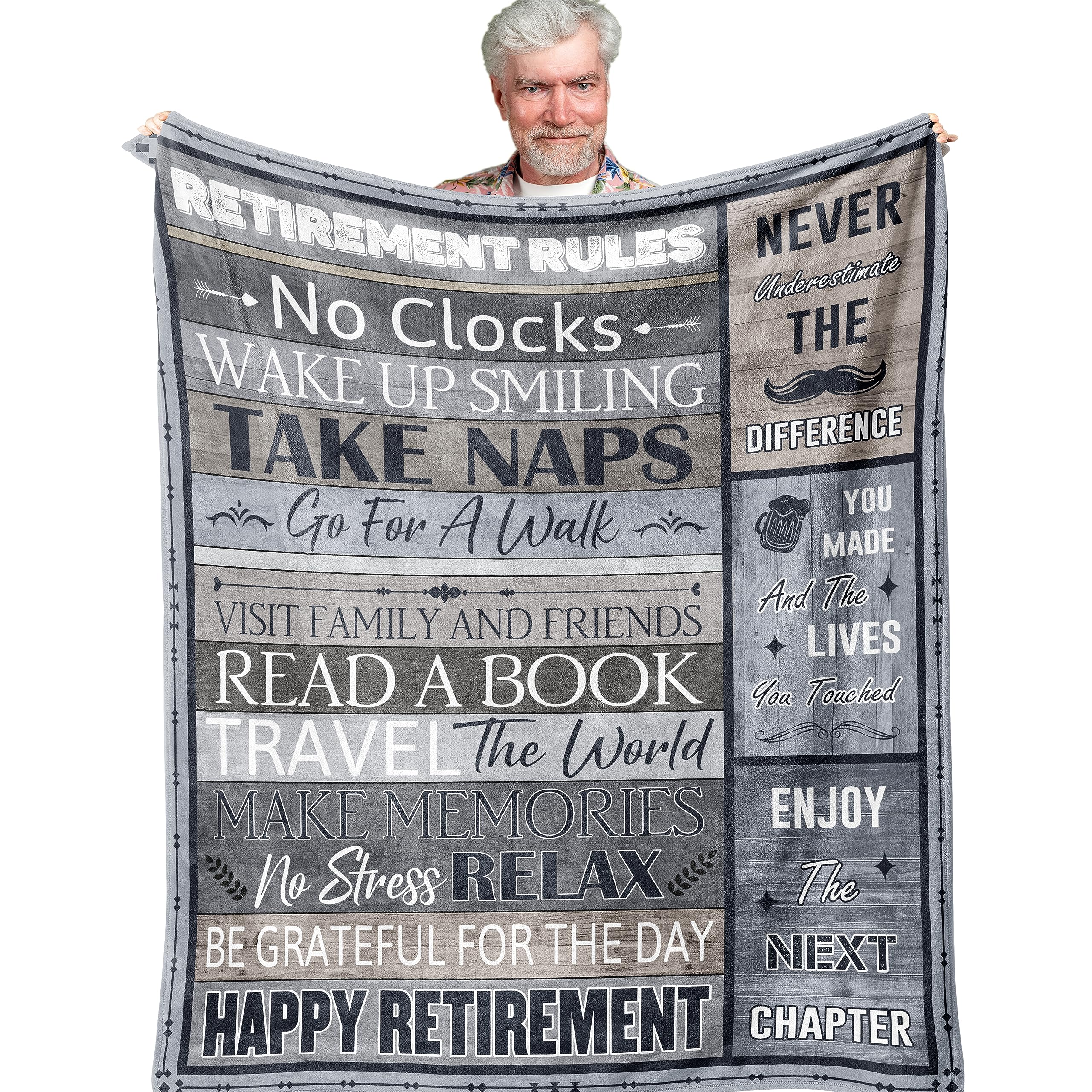 Retirement Blanket for Men – Soft Fleece Throw Gift, 200x150cm