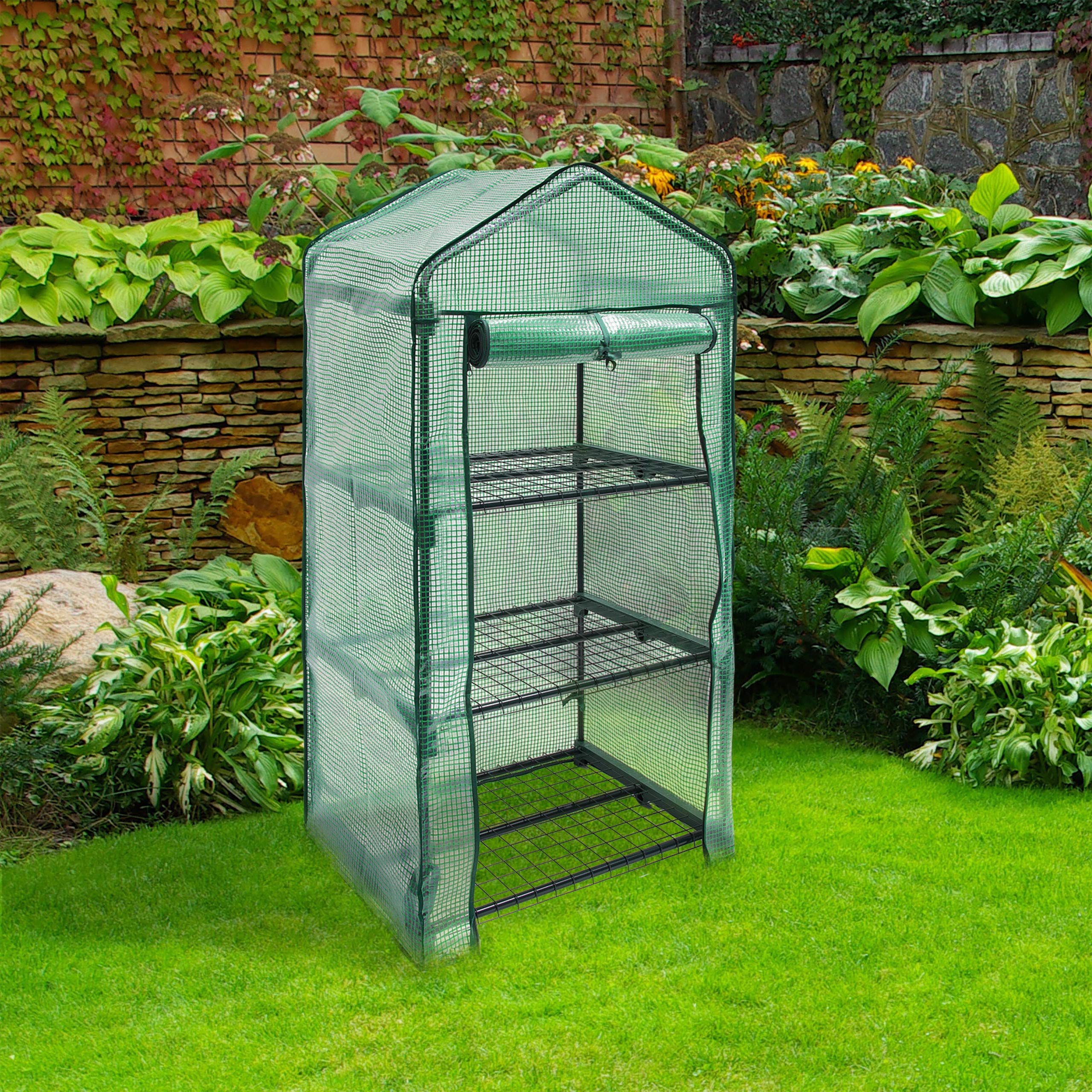 Relaxdays 3-Tier Portable Greenhouse | Tear-Resistant Steel Plant Shelf