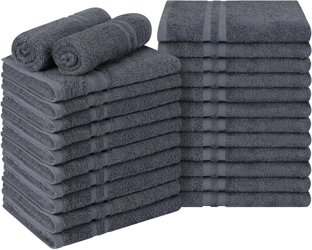 Utopia Towels Bleach Proof Cotton Salon Towels - 24 Pack, Dark Grey