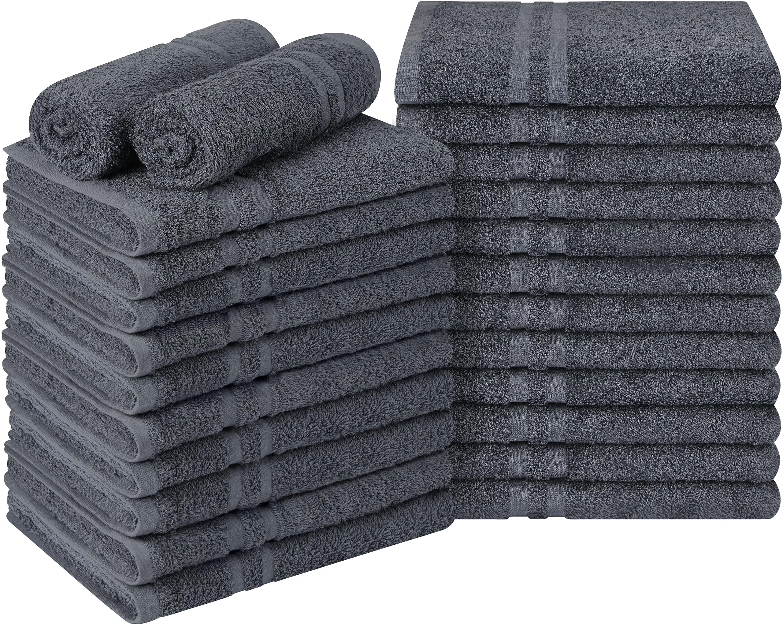 Utopia Towels Bleach Proof Cotton Salon Towels - 24 Pack, Dark Grey