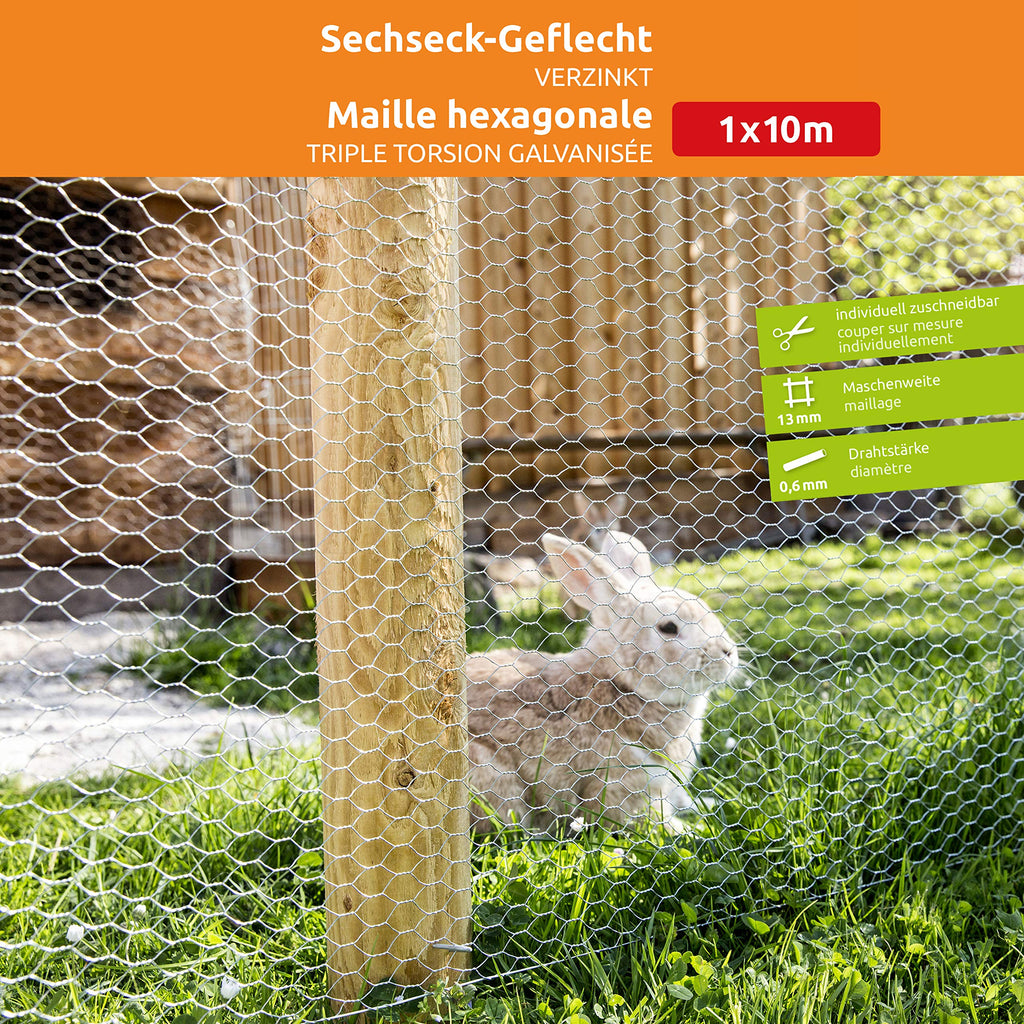 Windhager Galvanised Small Animal Mesh – 1 x 10m Weatherproof Wire