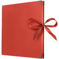 Jolof Store Square Scrapbook Photo Album – 80 Red Pages Hardcover