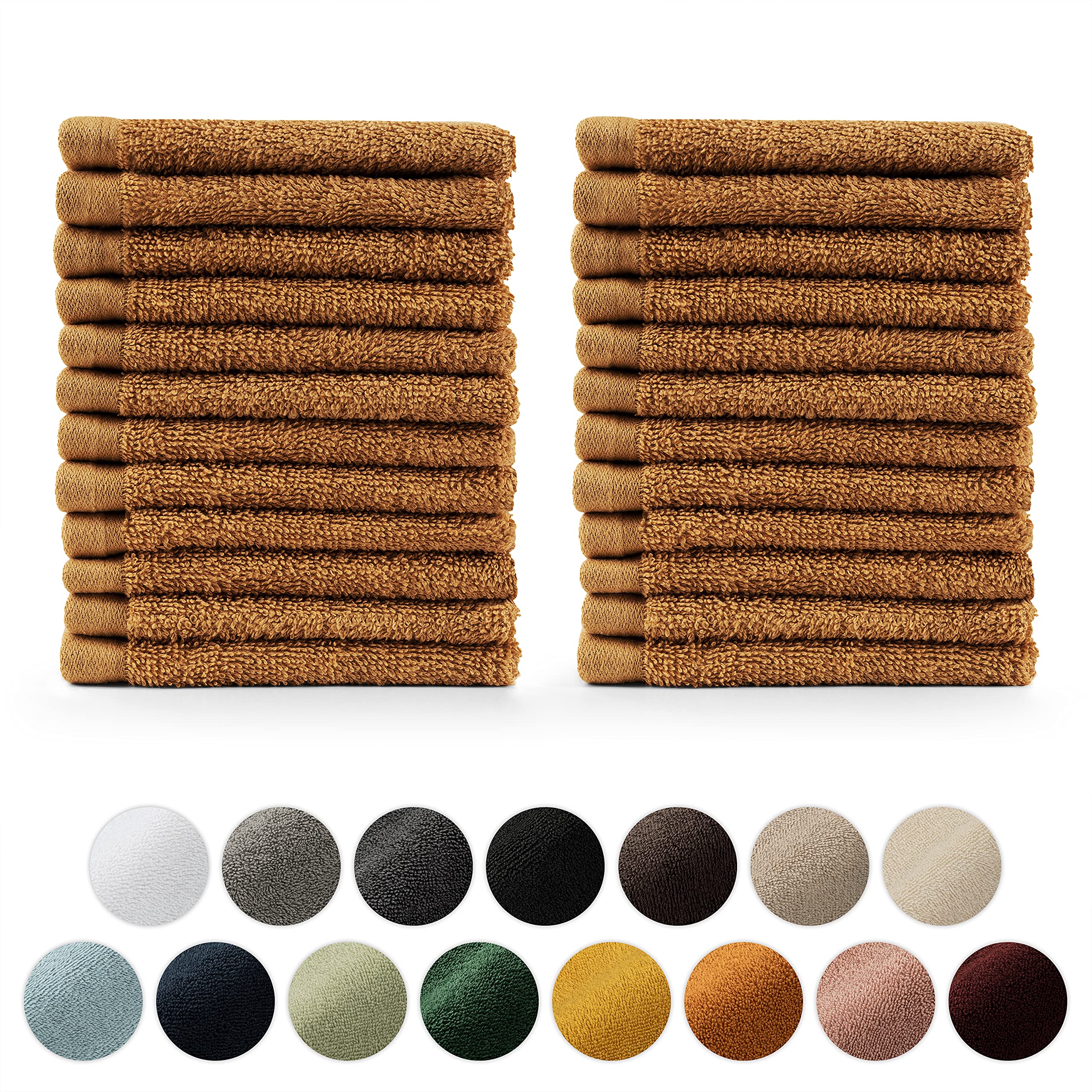 Blumtal Face Towels Set of 24 | 100% Cotton Hotel Quality 30x30 cm