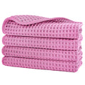 Polyte Microfibre Face Washcloths | Waffle Weave Exfoliating Towels, 4 Pack
