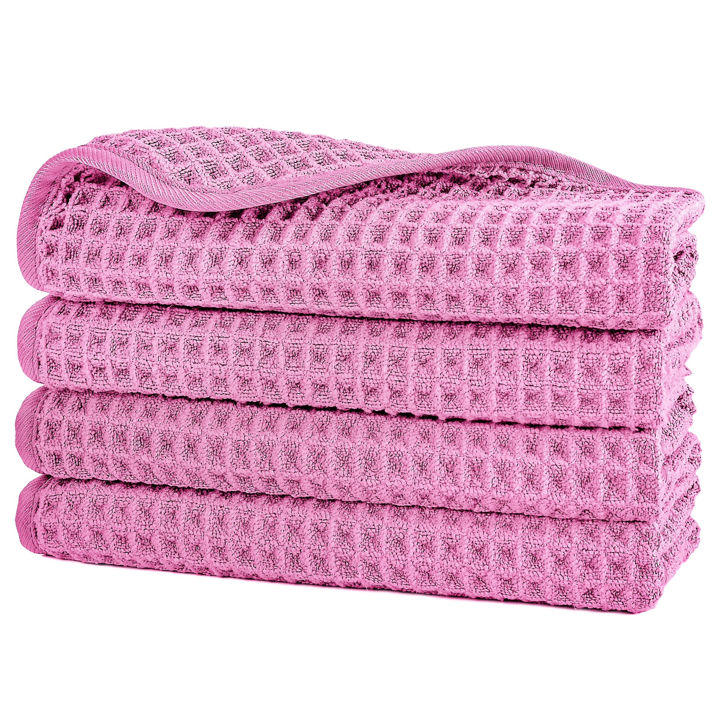 Polyte Microfibre Face Washcloths | Waffle Weave Exfoliating Towels, 4 Pack