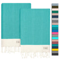 NOUR Turkish Beach Towel Pack of 2 | 100% Cotton Quick-Dry Hammam Towels