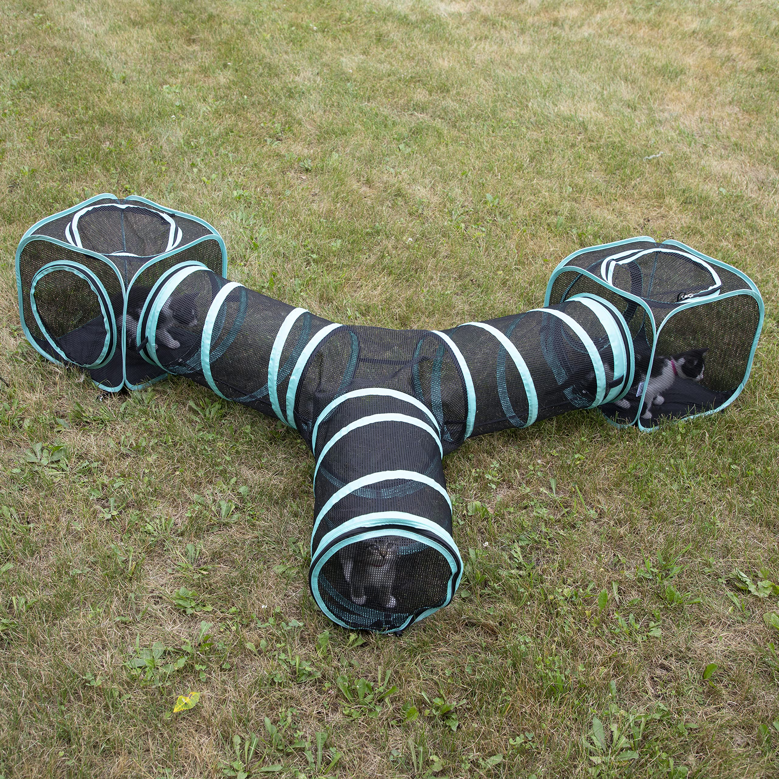 Kitty City Mega Kit Cat Furniture – Indoor/Outdoor Mesh Tunnel & Kennel