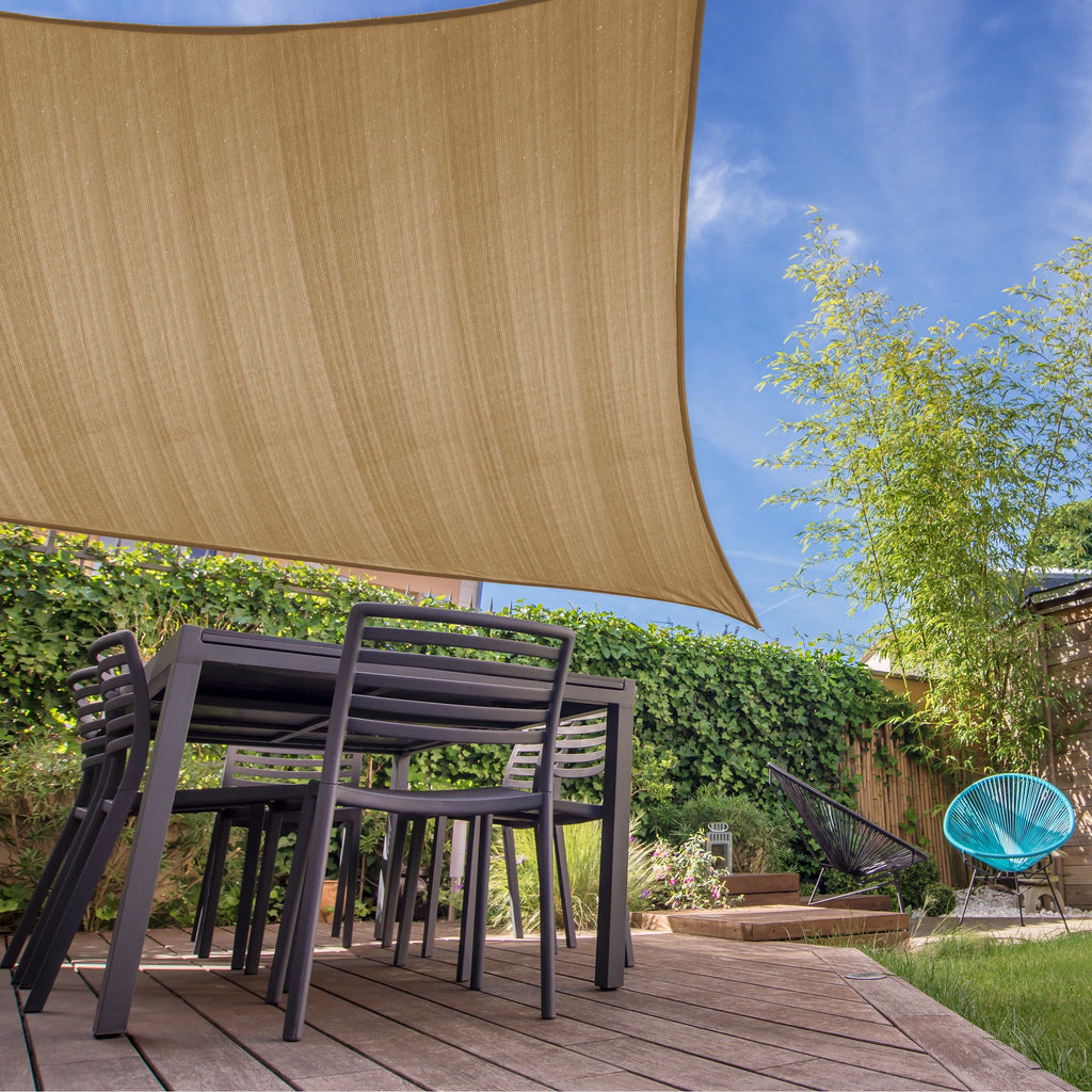 Lumaland Sun Shade Sail 3x3m Square | HDPE Weatherproof UV Protection
