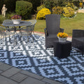 Valiant Outdoor XL Waterproof Rug – Grey Geometric Patio Mat – 3.6m x 2.7m