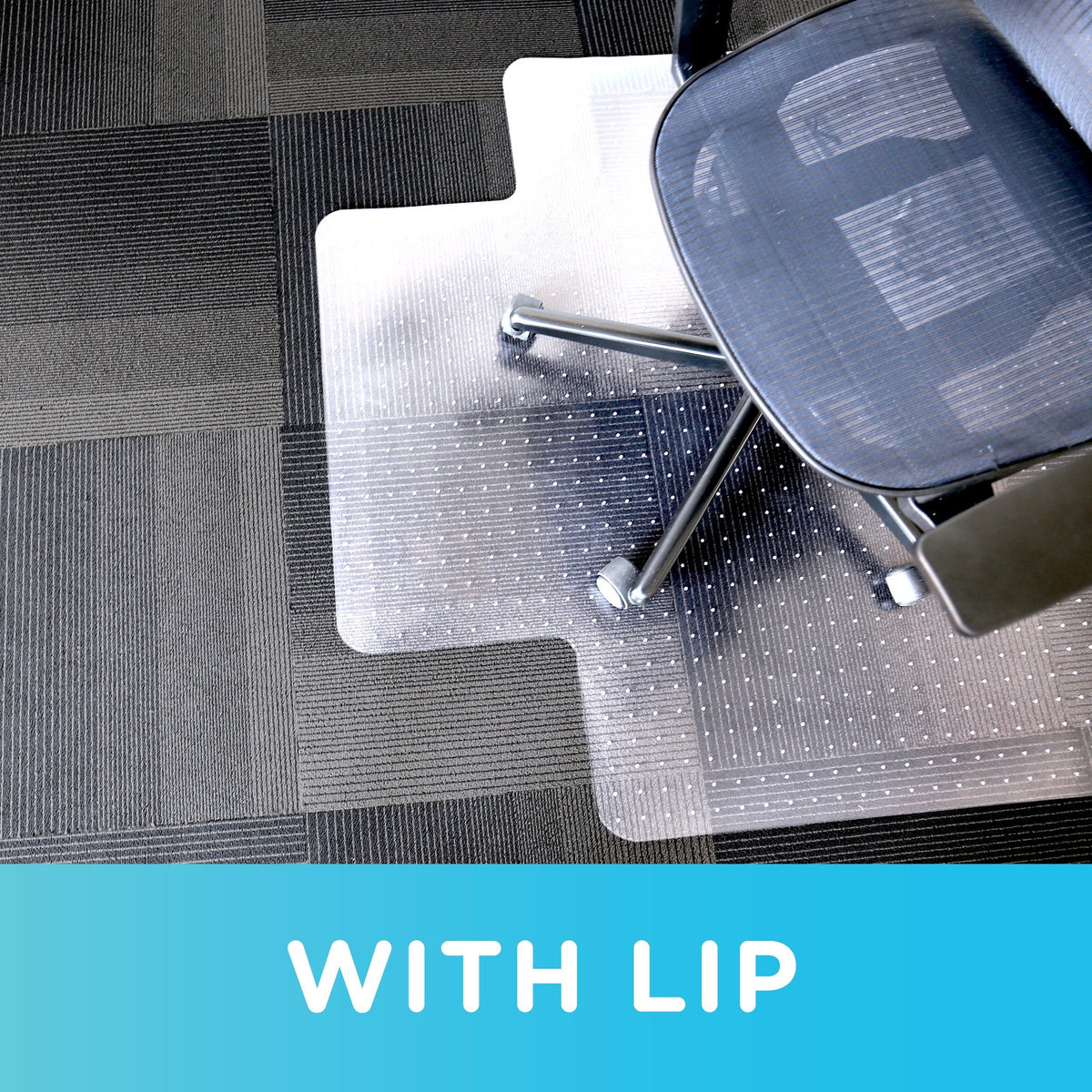 Dimex Office Chair Mat for Low Pile Carpet with Lip, 36" x 48", Clear