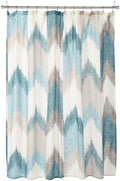 INK+IVY Alpine Cotton Shower Curtain – Aqua Broken Chevron, 72x72