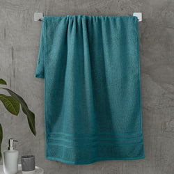 Catherine Lansfield Zero Twist Cotton Bath Sheet Pair, Teal Green – 500gsm