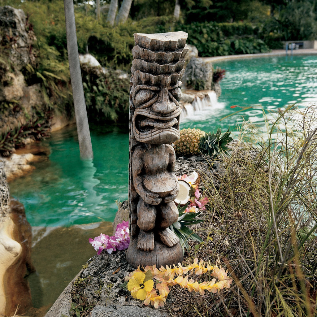 Design Toscano Taki Tiki God Statue – Hand-Painted Polynesian Luau Decor