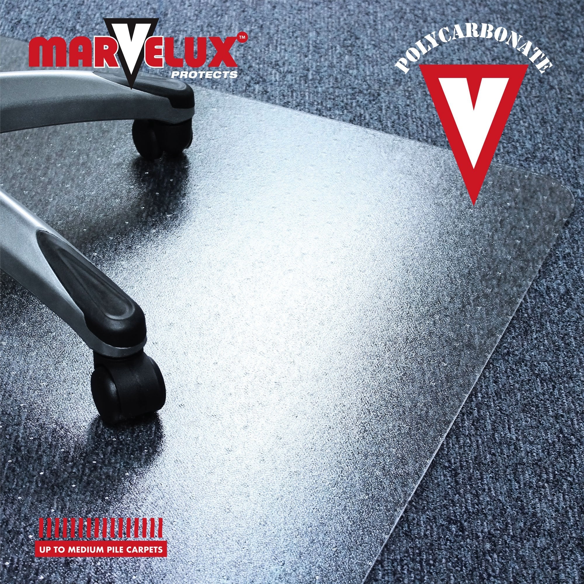 Marvelux Polycarbonate Office Chair Mat for Carpets | 120 x 150cm