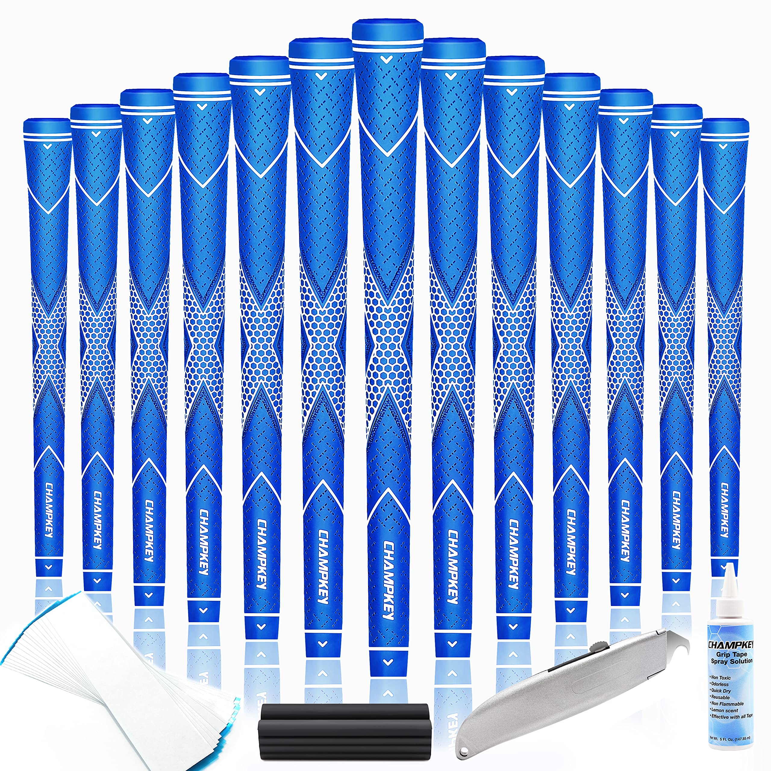 CHAMPKEY Rubber Golf Grips 13 Pack - Midsize Club Grip Repair Kit