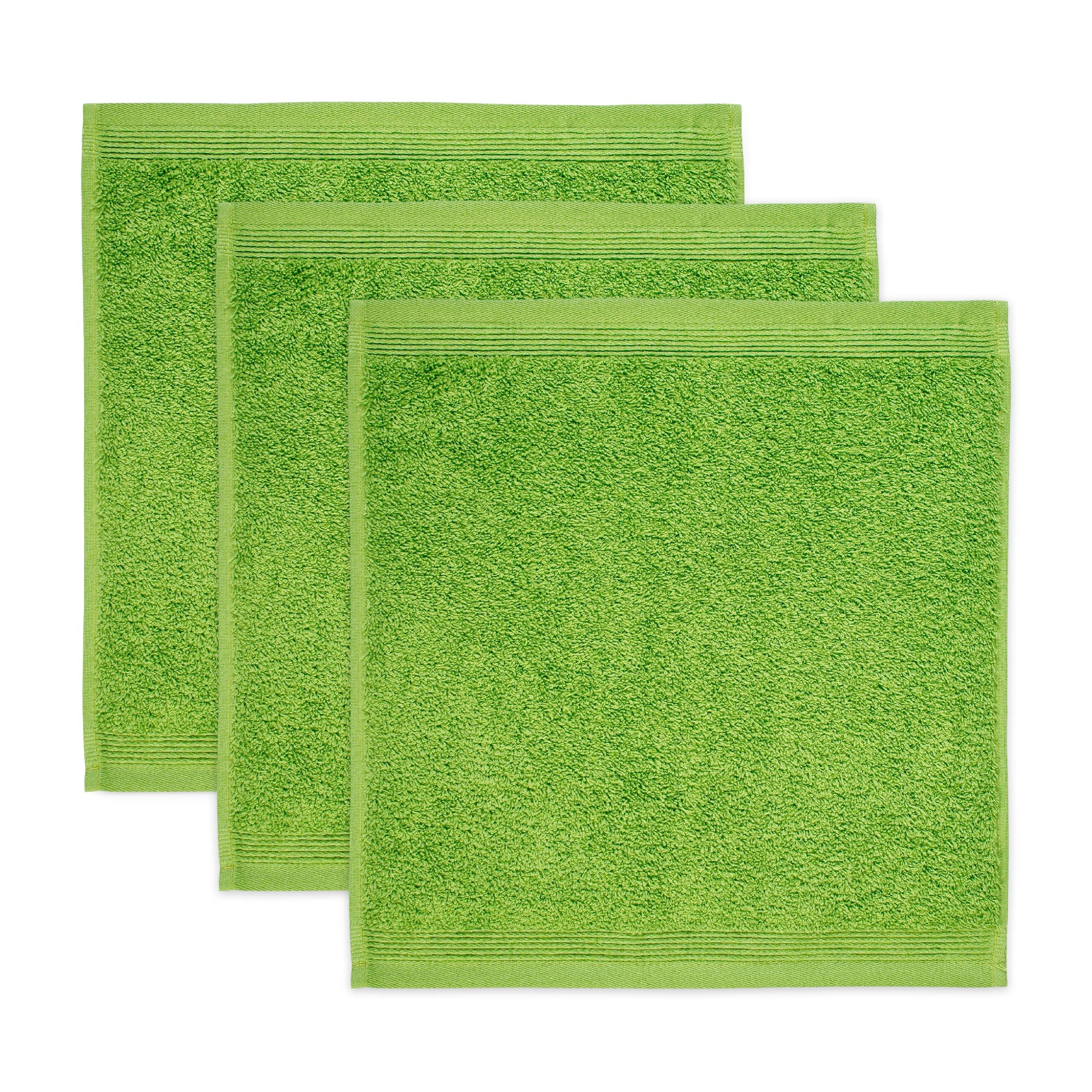 Möve Superwuschel Seiftuch 3er-Set – 100% Baumwolle, Peridot, 30x30 cm