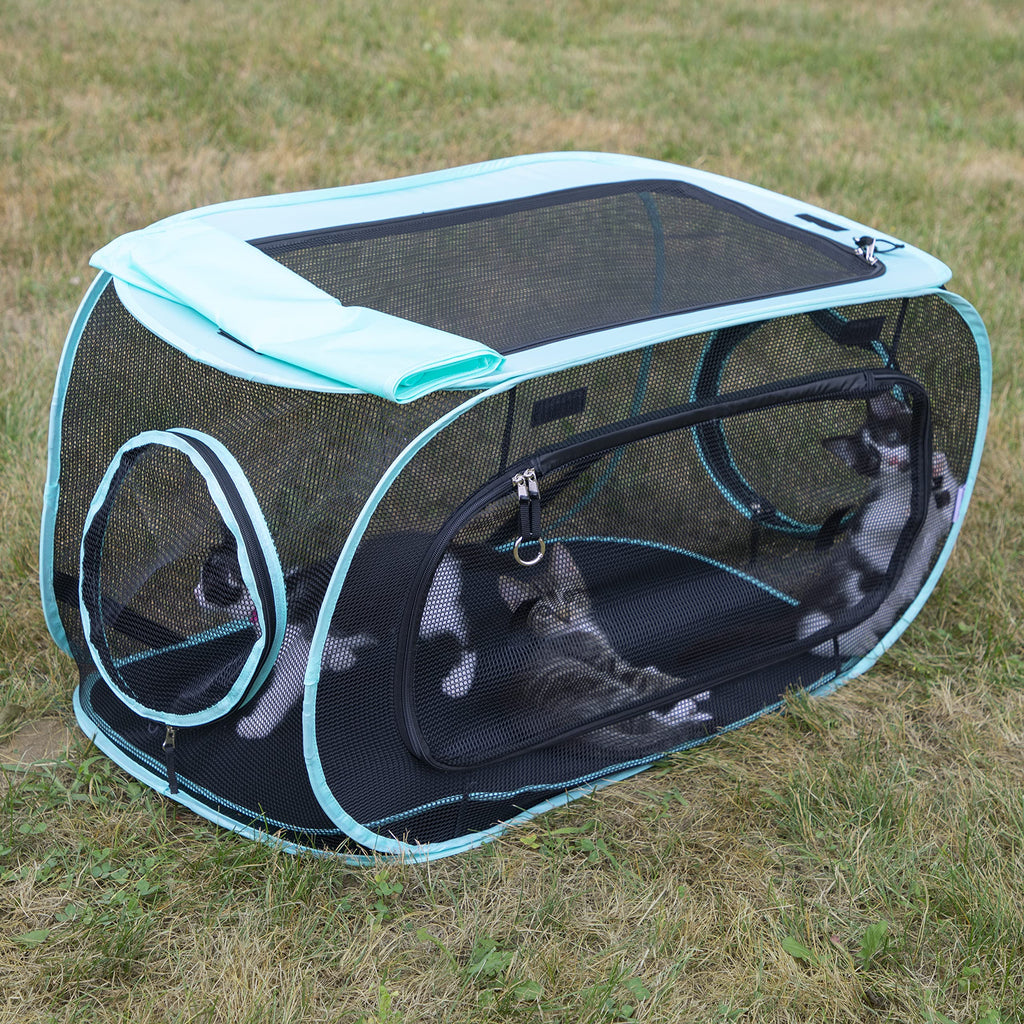 Kitty City Outdoor Catio Mega Kit – Mesh Cat Kennel with 10' Tunnels