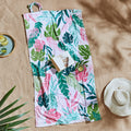 Catherine Lansfield Tropical Palm Cotton Beach Towel with Travel Bag