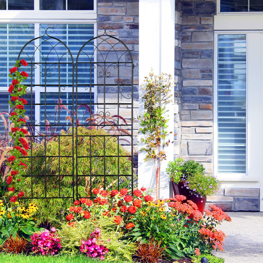 Relaxdays Metal Trellis Set of 2 – Vintage Iron Climbing Plant Support