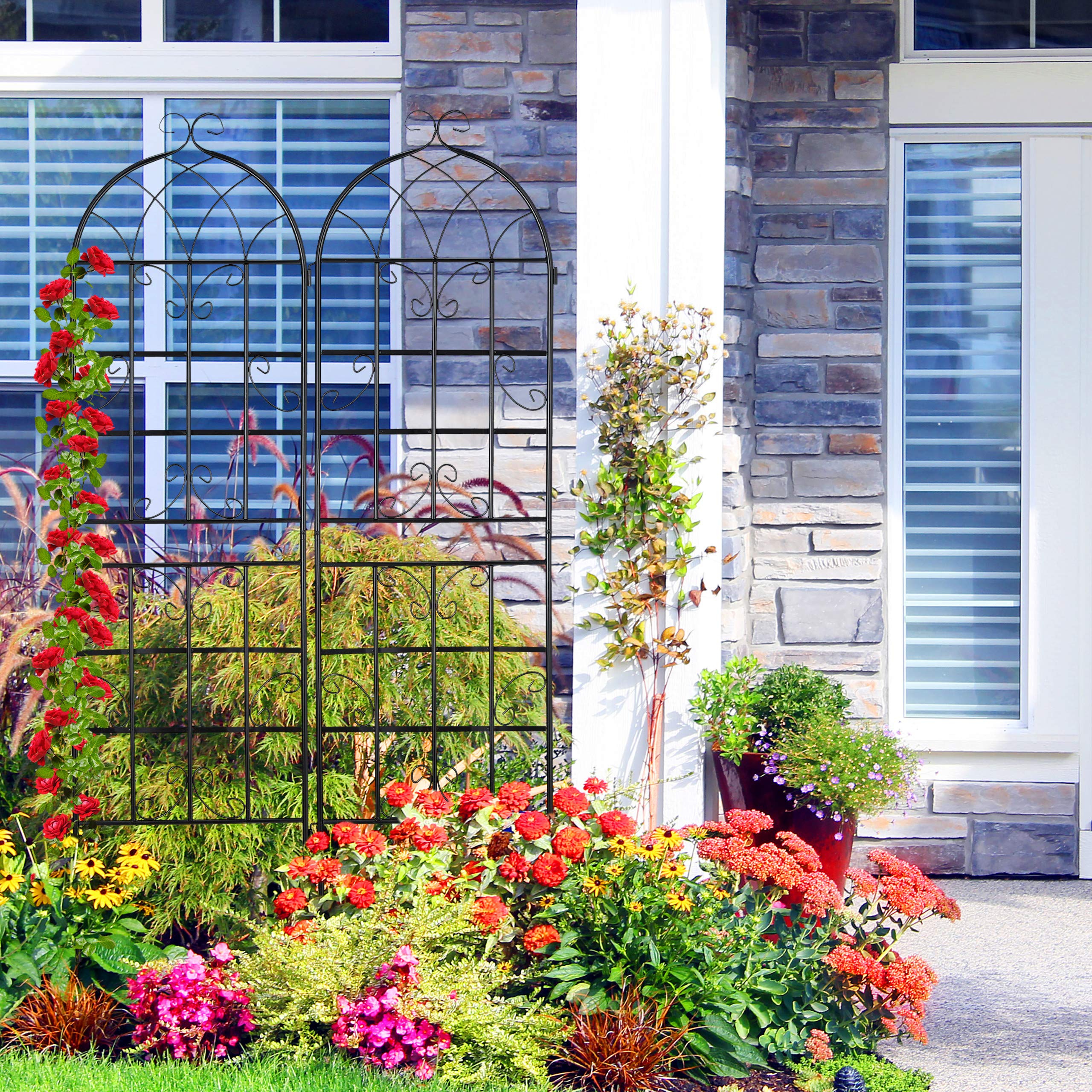 Relaxdays Metal Trellis Set of 2 – Vintage Iron Climbing Plant Support