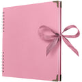 Square Scrapbook Photo Album – 80 Pages Pink Hardcover