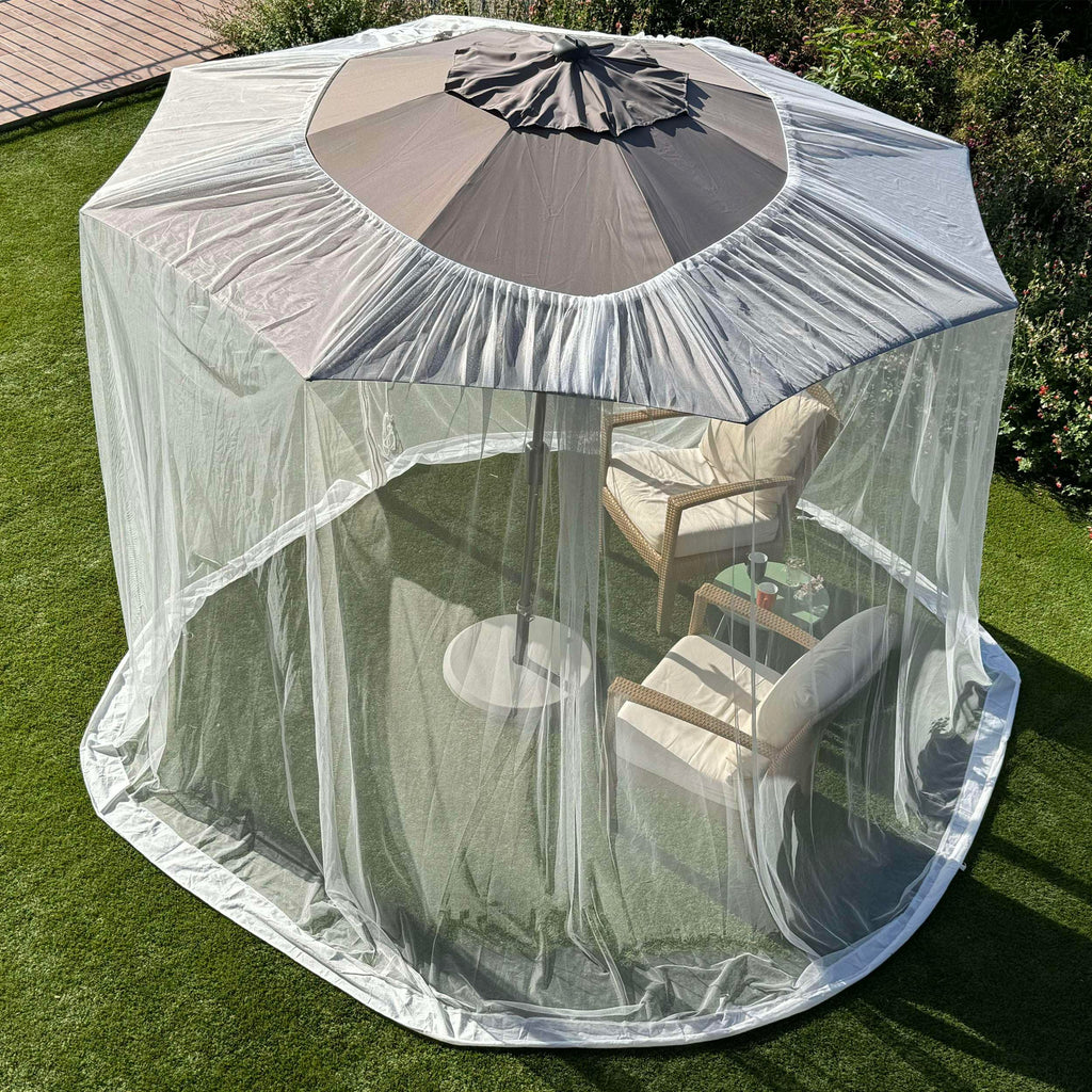 Jolof Store Patio Umbrella Mosquito Net – 7.5-8.5 FT Heavy Duty Mesh
