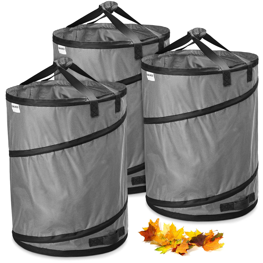 Jolof Store 3x 170L Pop-Up Garden Waste Sacks – Robust Grey Leaf Bags