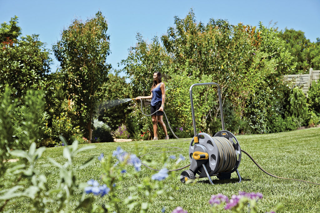 Hozelock 60m Wheeled Hose Cart Reel – Freestanding Garden Storage