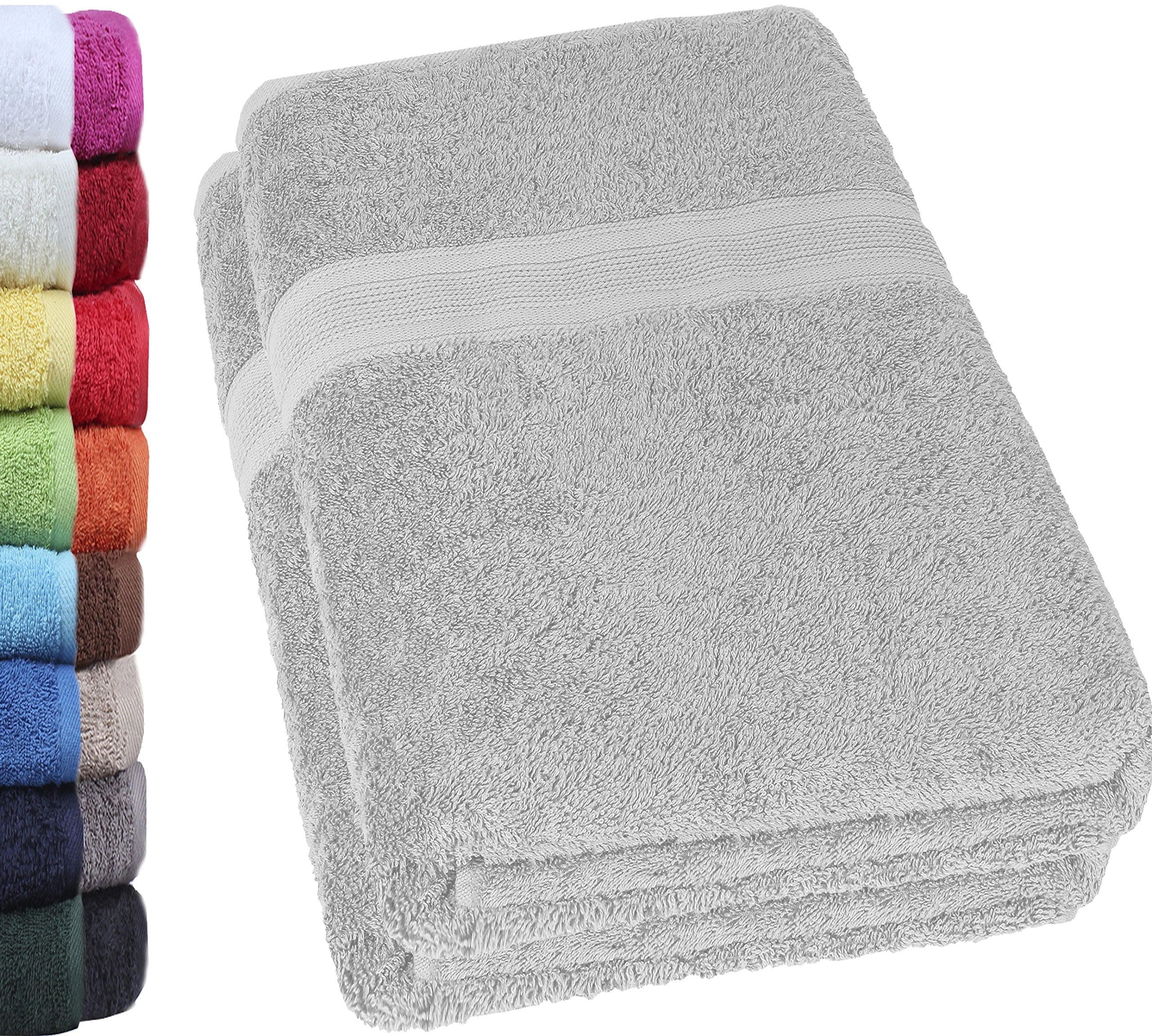 NatureMark Sauna Towel - 100% Cotton 80x200cm Silver Grey - 2 Pack