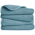 Polyte Microfiber Hand Towels | 4 Pack Waffle Weave Quick Dry - 40x76 cm