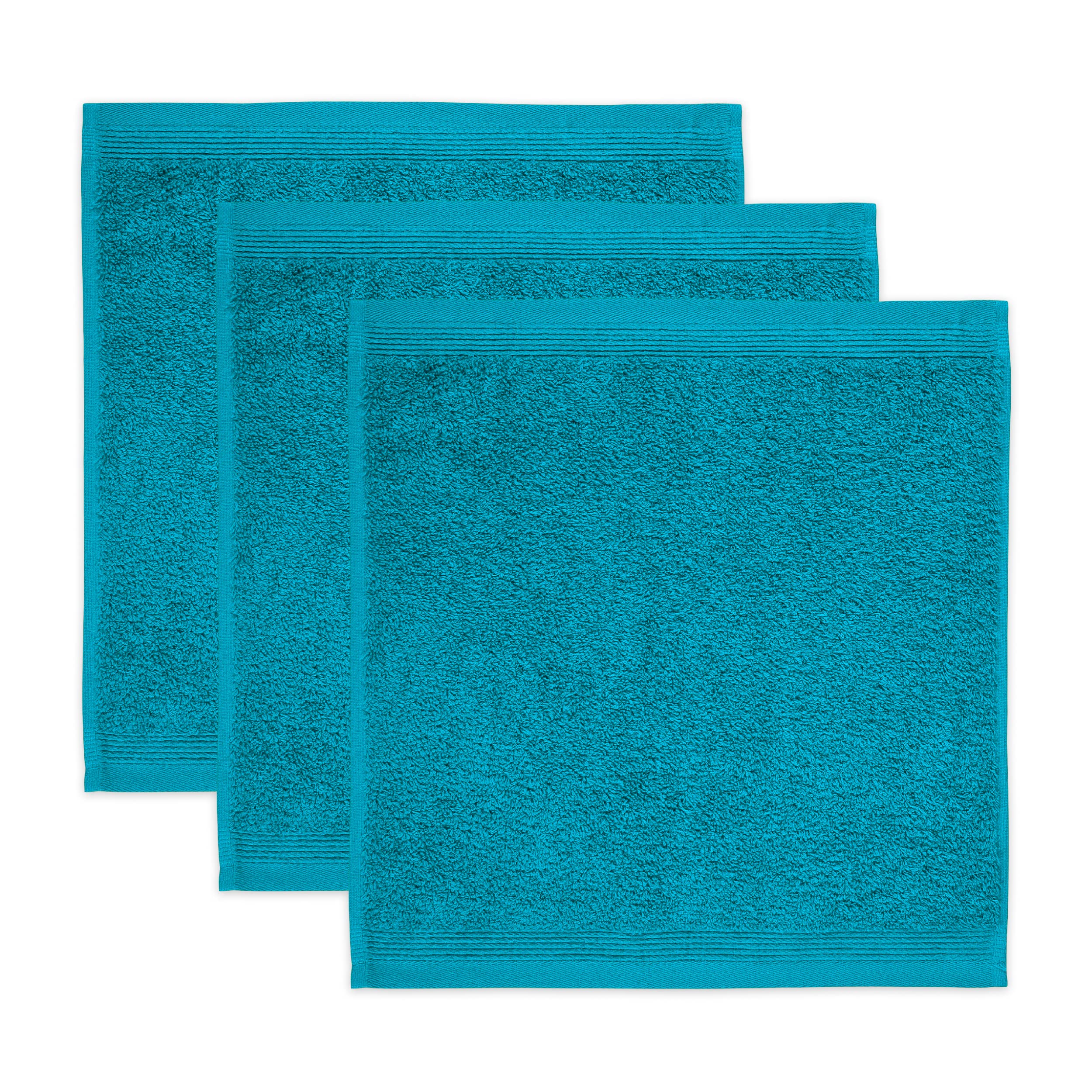 Möve Superwuschel Seiftuch 3er-Set | 100% Baumwolle, 30x30 cm – Lagoon