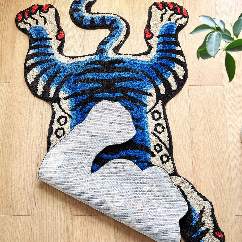 Tibetan Tiger Area Rug | 5x3.3ft Washable High Pile Carpet