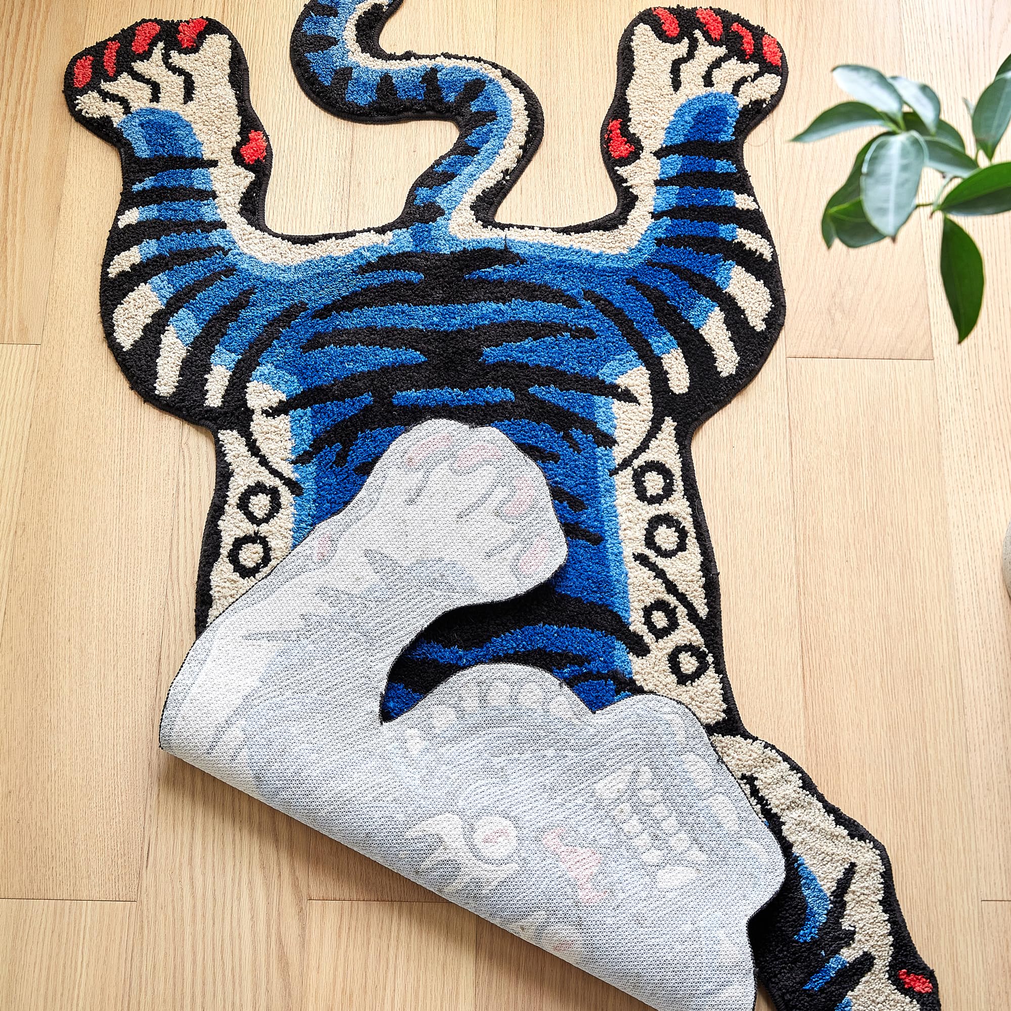 Tibetan Tiger Area Rug | 5x3.3ft Washable High Pile Carpet