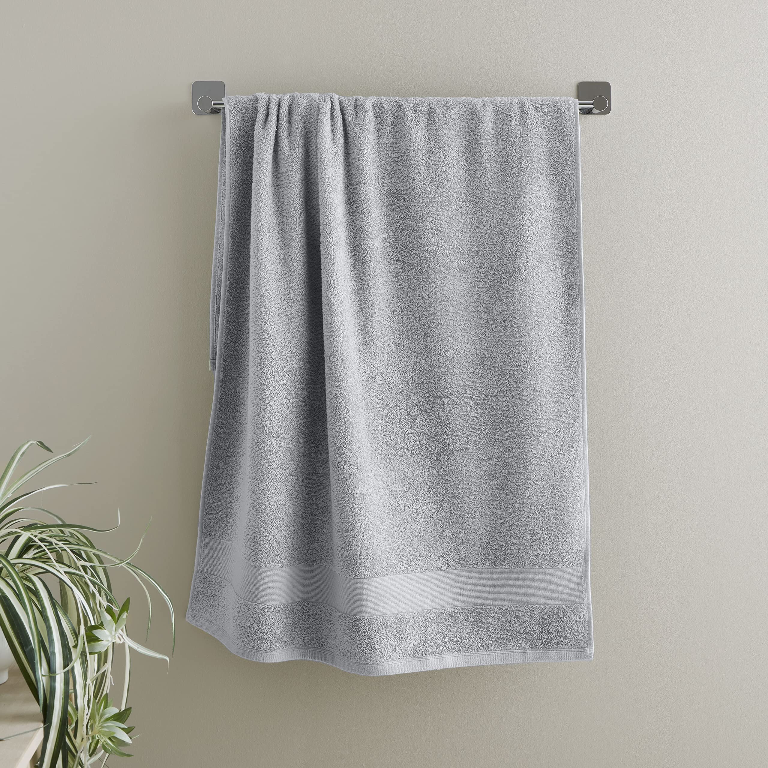 Catherine Lansfield Anti-Bacterial 500gsm Cotton Bath Sheet | Silver Grey