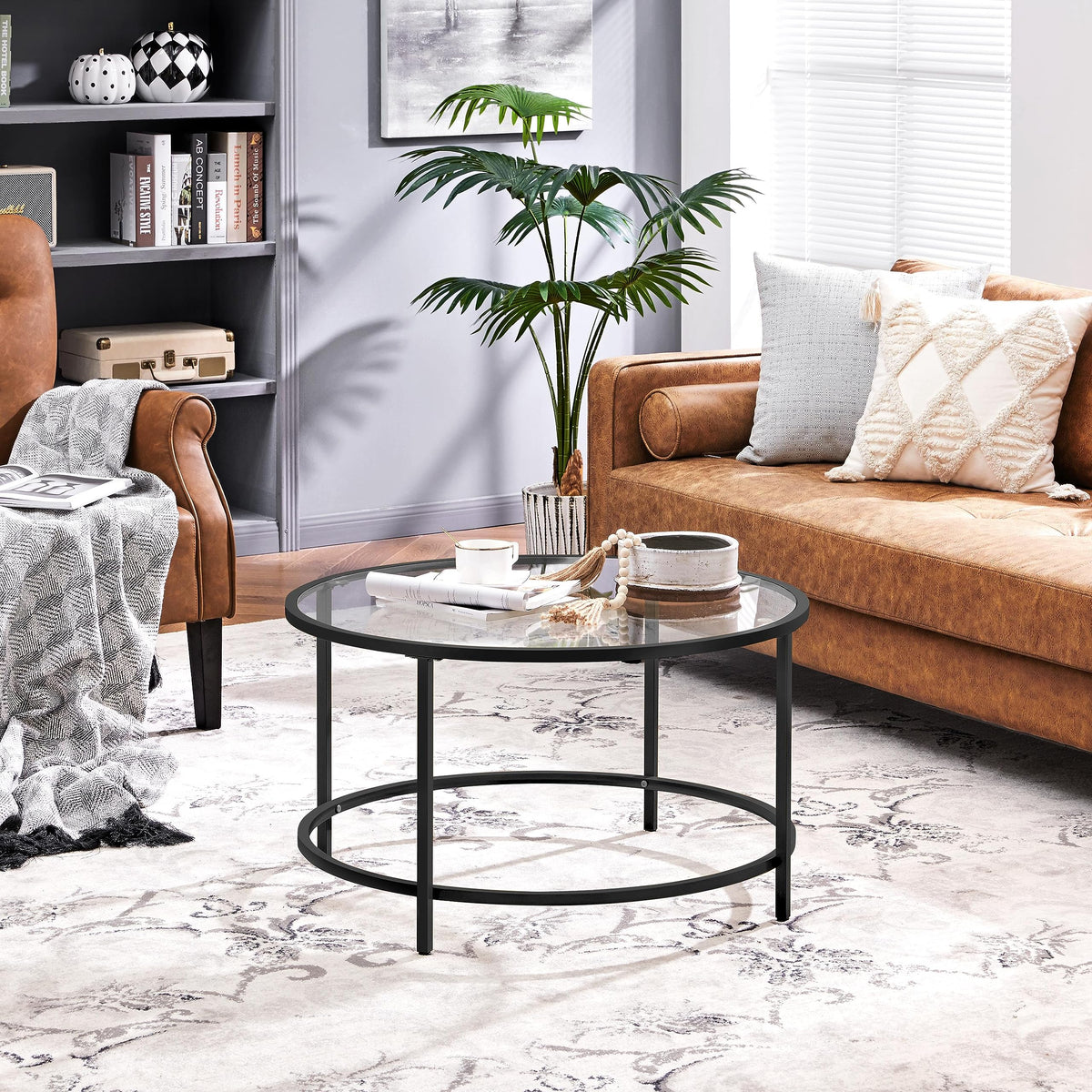 Yaheetech Round Coffee Table Black - image 3