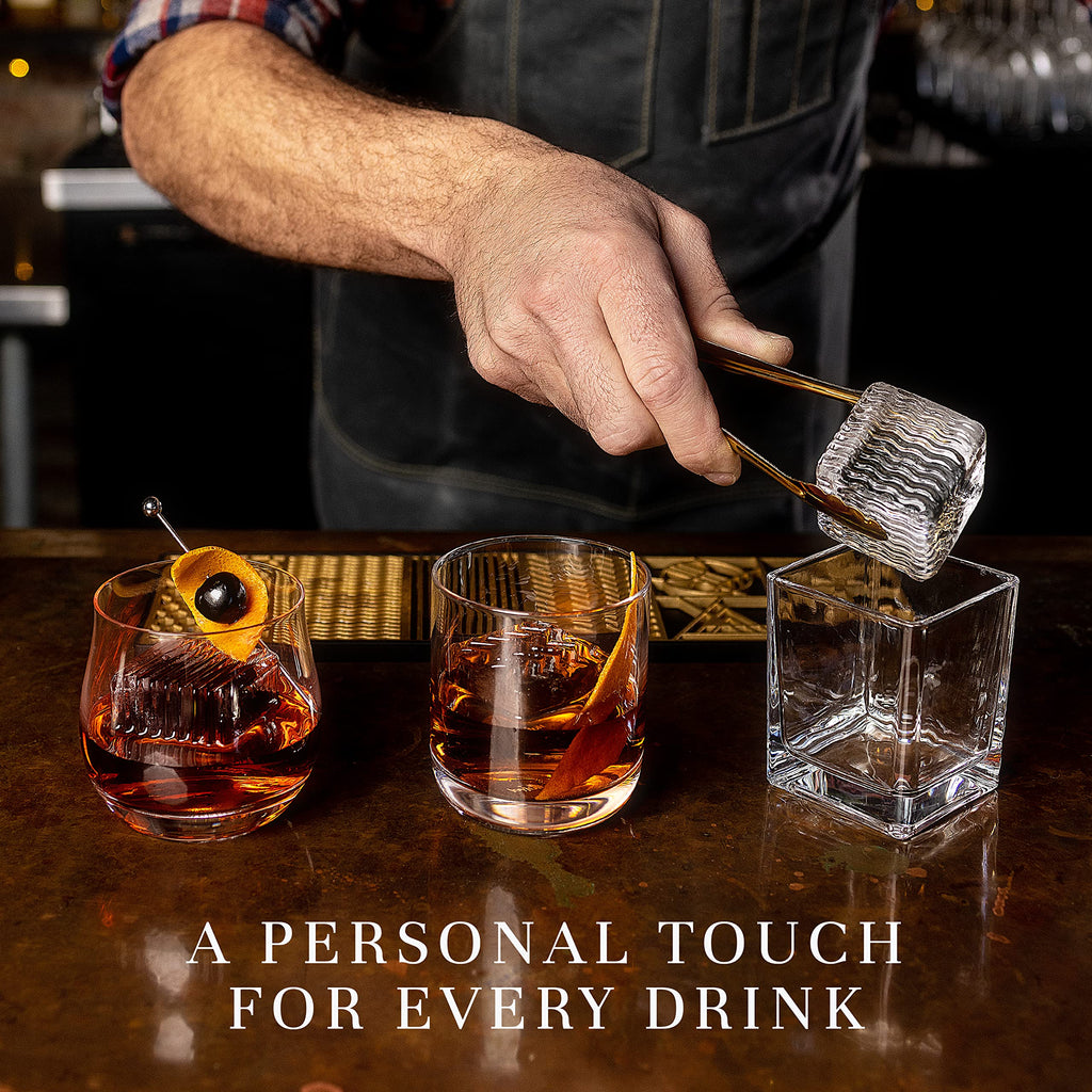 Ash Harbor Ice Designer Tray – Aluminum Whiskey Ice Cube Stamp Mold