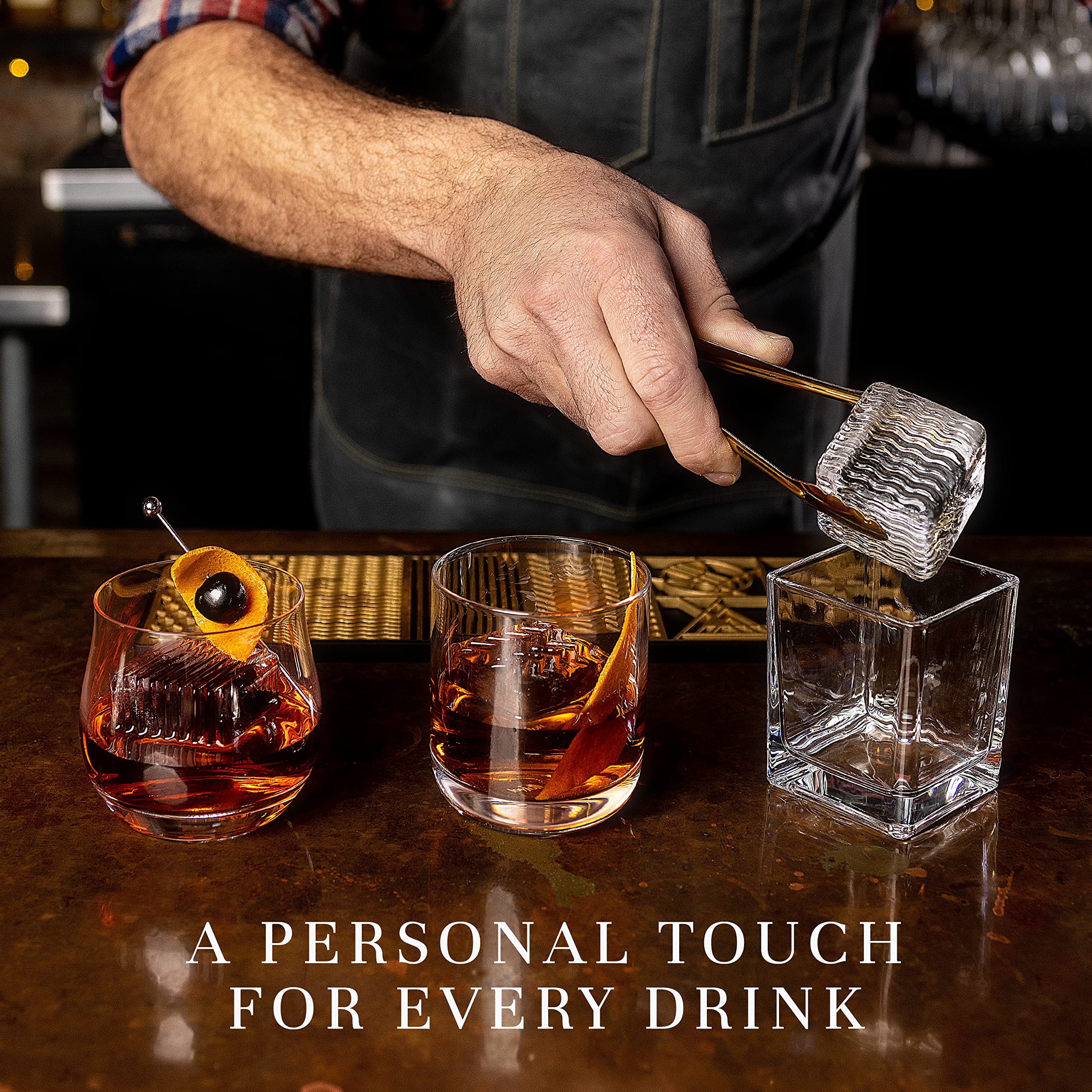 Ash Harbor Ice Designer Tray – Aluminum Whiskey Ice Cube Stamp Mold