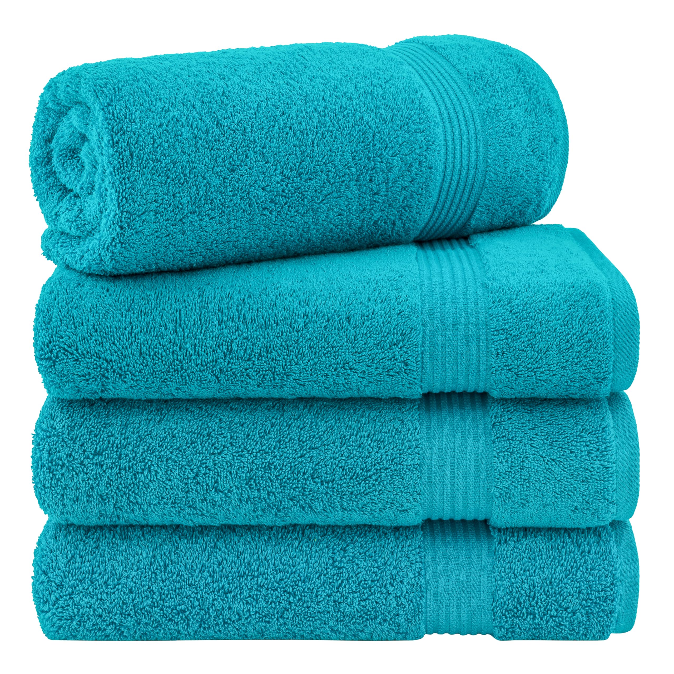 Cotton Paradise Turkish Bath Towel Set | 100% Cotton 4-Piece – Aqua Blue
