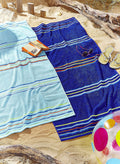Catherine Lansfield Rainbow Cotton Beach Towel Pair | Blue 75x150cm
