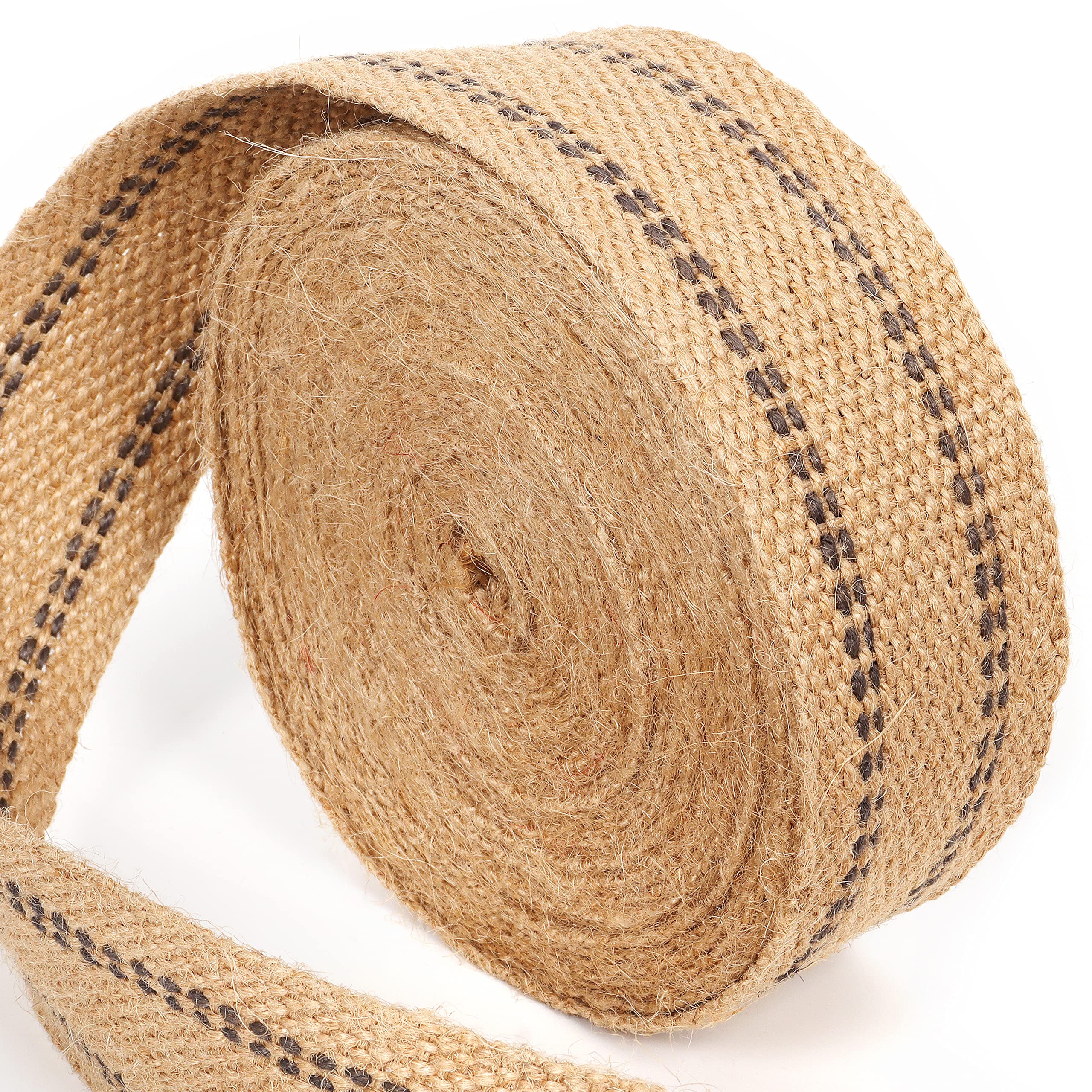 ZAIONE 2" Jute Webbing Roll – 10M Natural Burlap Ribbon for Upholstery