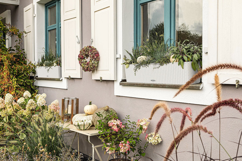 Lechuza BALCONERA Cottage 80 Self-Watering Planter | Rattan Look Box