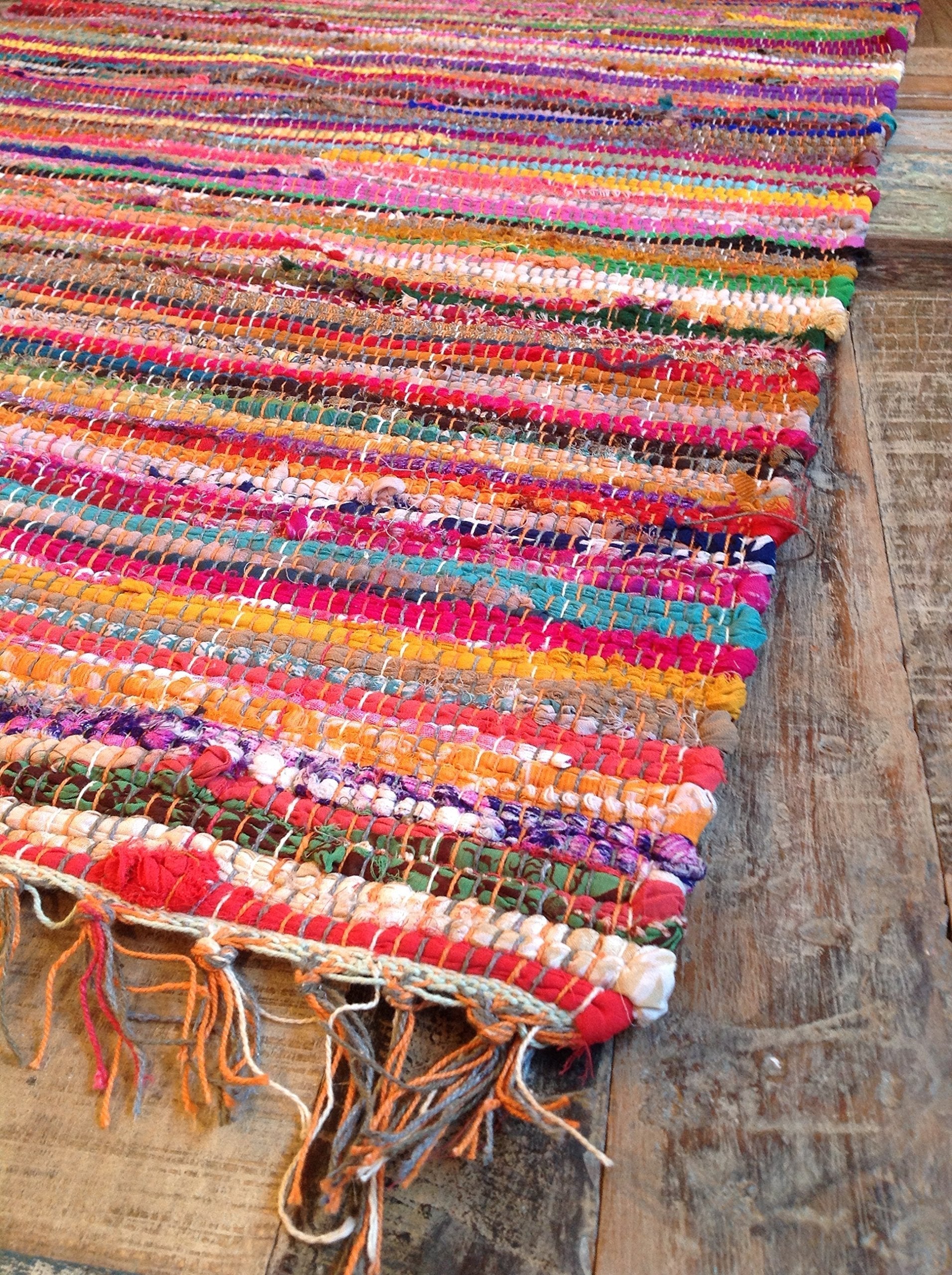 Shanti Multi-Coloured Hand Woven Recycled Rag Rug | 210x270cm