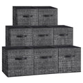 SONGMICS Foldable Storage Cubes | 33cm Fabric Bins - Set of 8 | Ink Black
