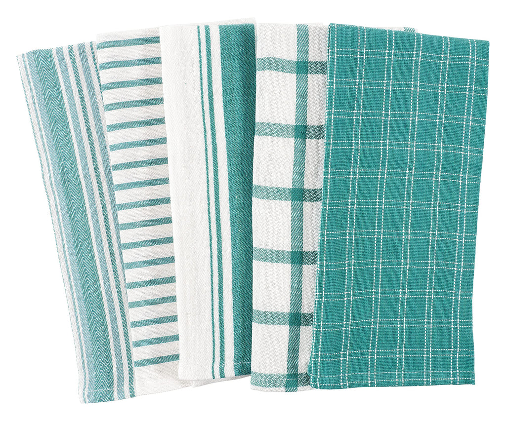 KAF Home Assorted Flat Kitchen Towels | Set of 10 Dish Towels, 100% Cotton - 18 x 28 inches | Ultra Absorbent Soft Kitchen Tea Towels - image 2