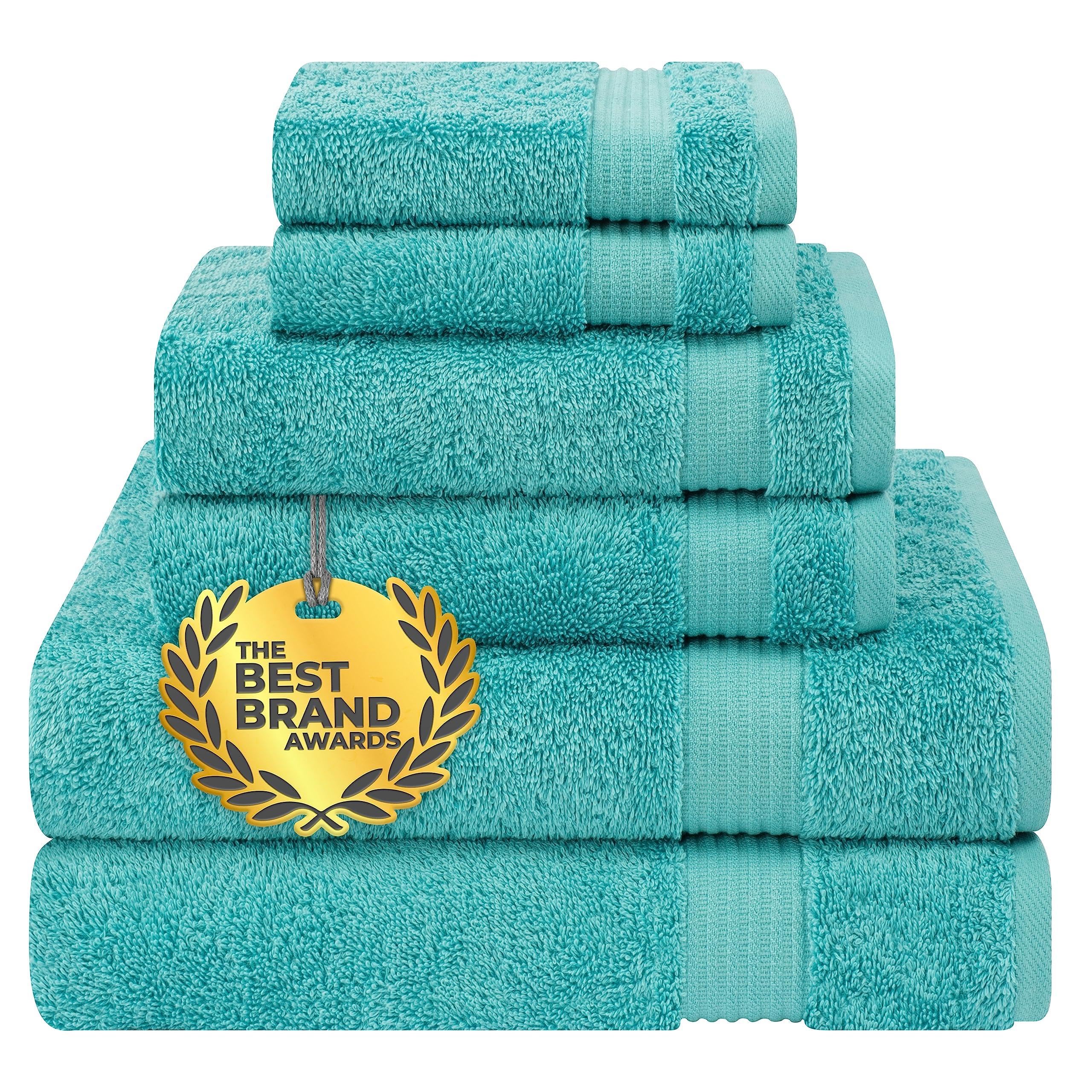 Cotton Paradise 6-Piece Turkish Cotton Bath Towel Set | Turquoise Blue