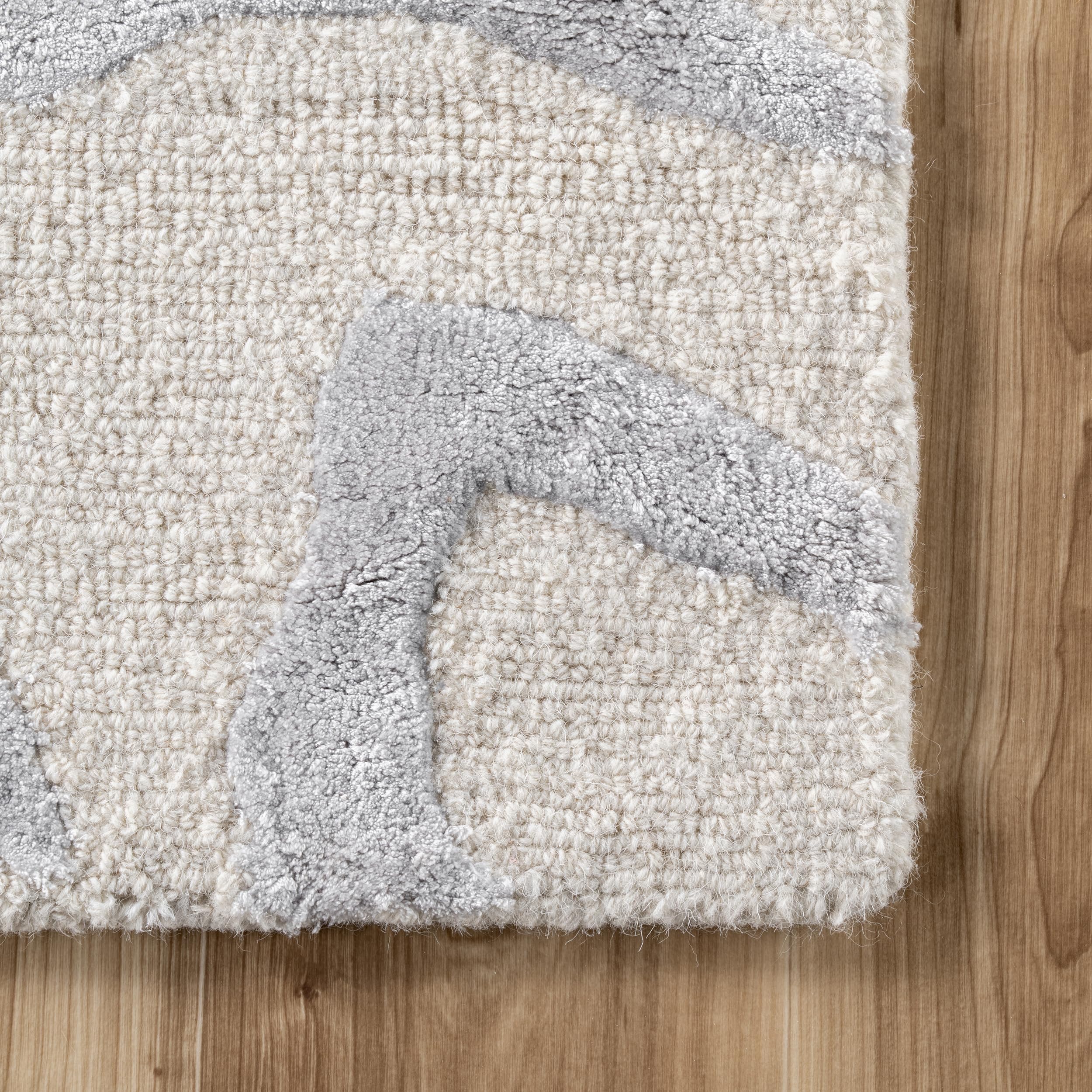 nuLOOM Hand Tufted Zebra Accent Rug | Grey Wool & Viscose, 2' x 3'